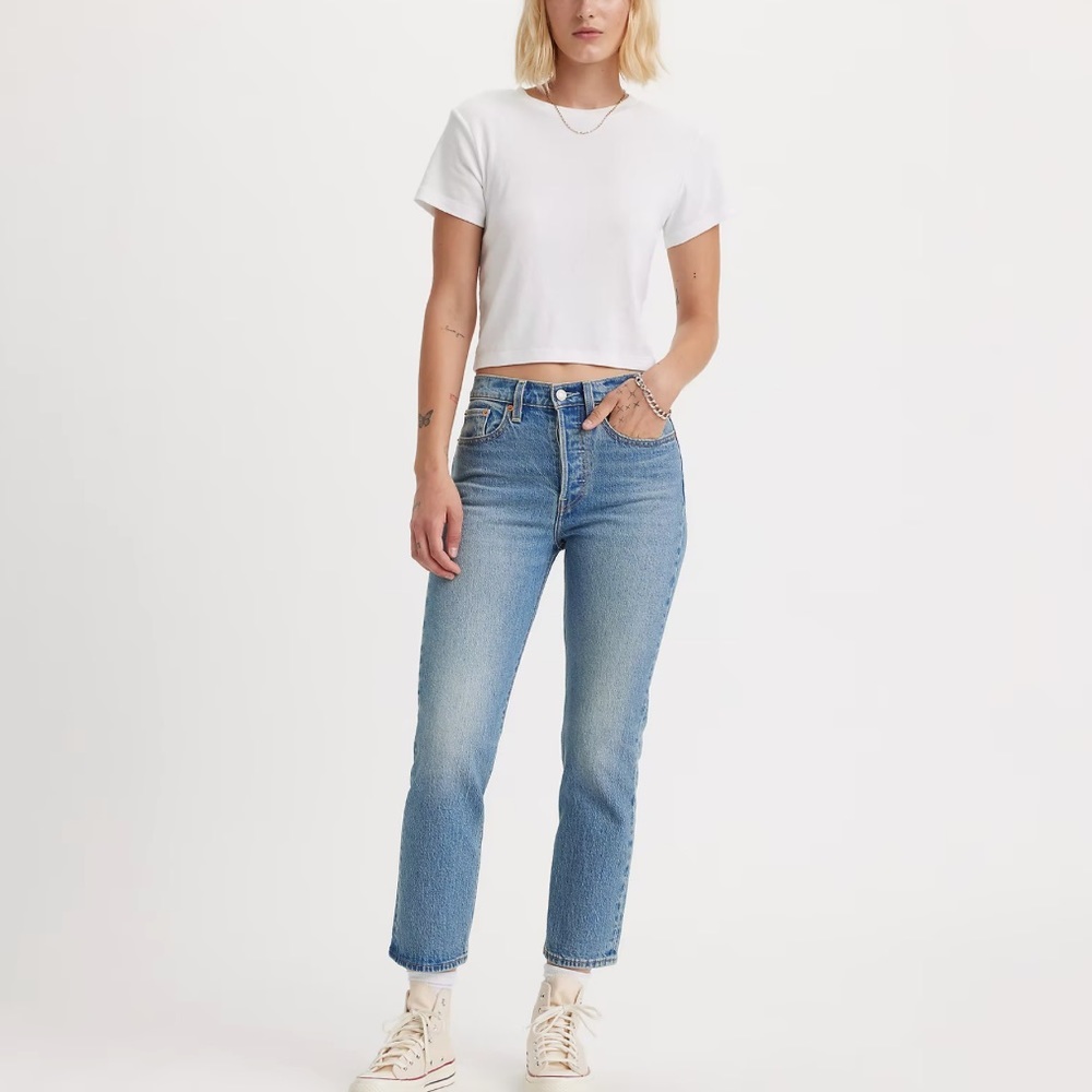 Levi’s Wedgie Straight Leg Medium Wash Buttonfly Jeans Retro 70s
